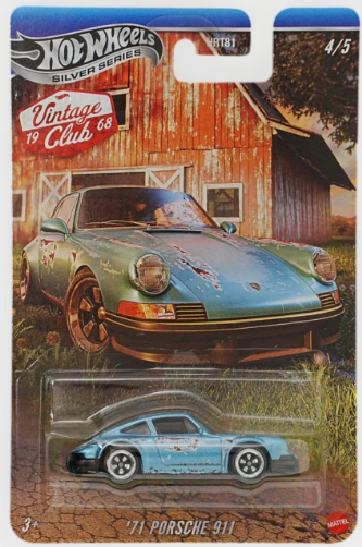 Hot Wheels 2025 Silver Series Vintage Club 4/5, '71 Porsche 911, light blue