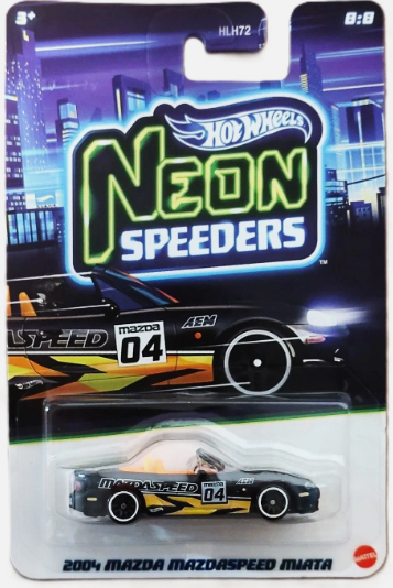 Hot Wheels 2026 Neon Speeders, 2004 Mazda Mazdaspeed Miata, black