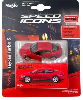 Maisto 2026 Speed Icons, Porsche Taycan Turbo S, red