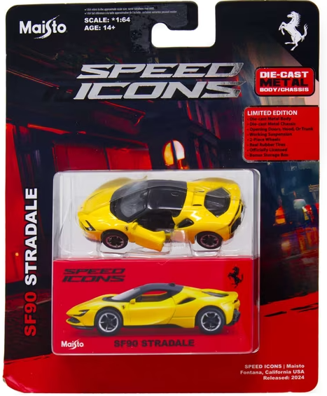 Maisto 2026 Speed Icons, Ferrari SF90 Stradale, yellow