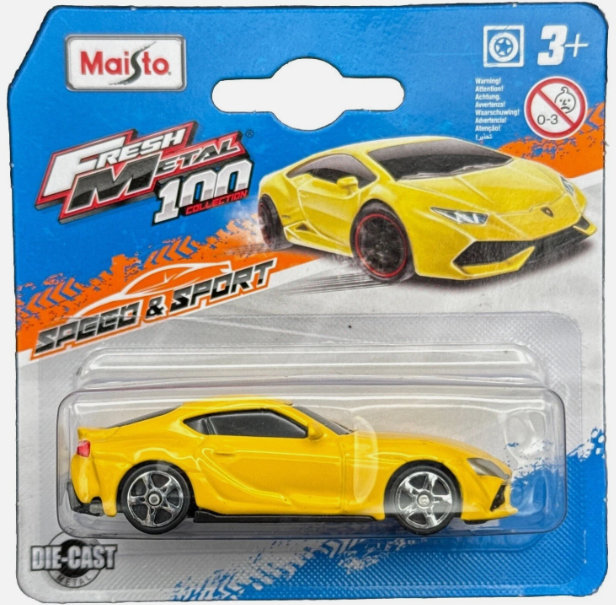 Maisto, Fresh Metal 100 Collection, 2022 Toyota GR Supra, yellow
