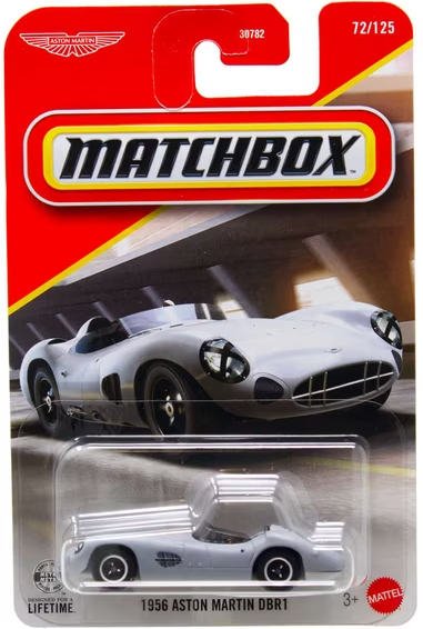 Matchbox 2026 #072/125, 1956 Aston Martin DBR1, light grey