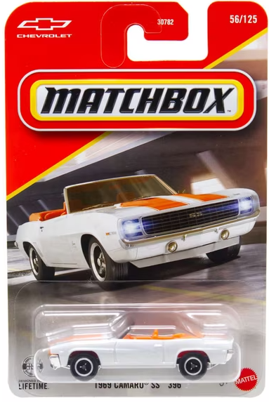 Matchbox 2026 #056/125, 1969 Camaro SS-396, pearl white