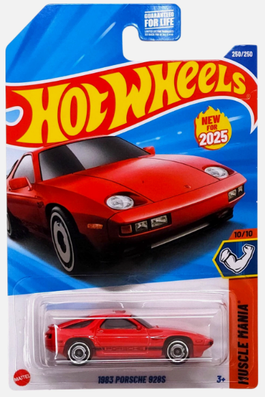 Hot Wheels 2025 #250/250 1983 Porsche 928S, red