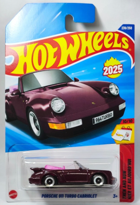 Hot Wheels 2025 #239/250 Porsche 911 Turbo Cabriolet, amethyst metallic