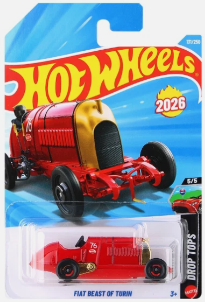 Hot Wheels 2026 #131/250, Fiat Beast of Turin, red