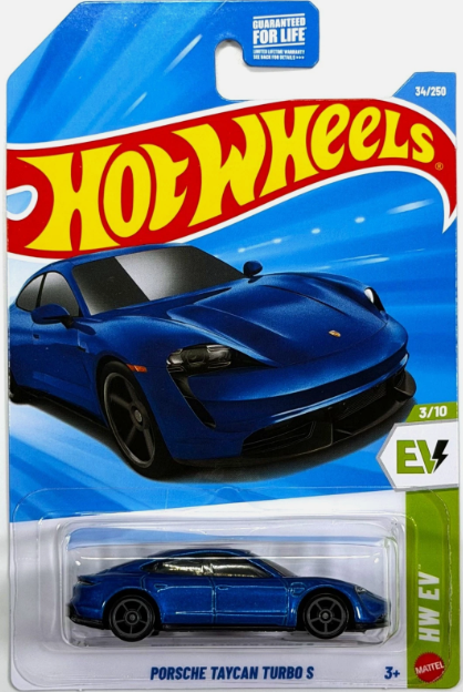 Hot Wheels 2026 #034/250 Porsche Taycan Turbo S, blue