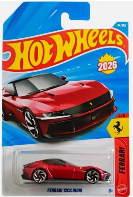 Hot Wheels 2026 #094/250, Ferrari 12Cilindri, imola red