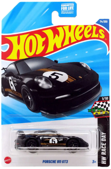 Hot Wheels 2025 #074/250 Porsche 911 GT3, black