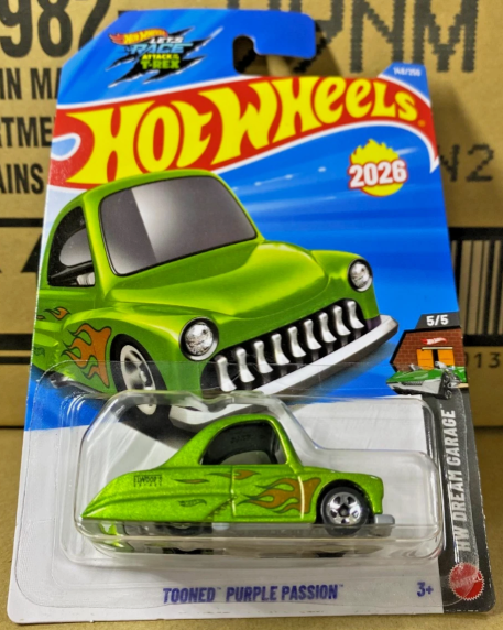 Hot Wheels 2026 #148/250, Tooned Purple Passion, green