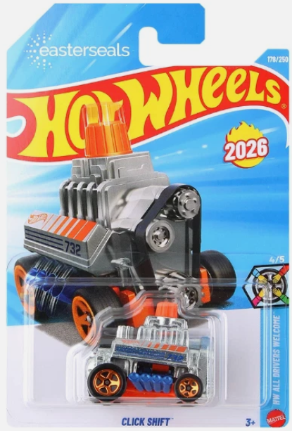 Hot Wheels 2026 #178/250, Click Shift, zamac