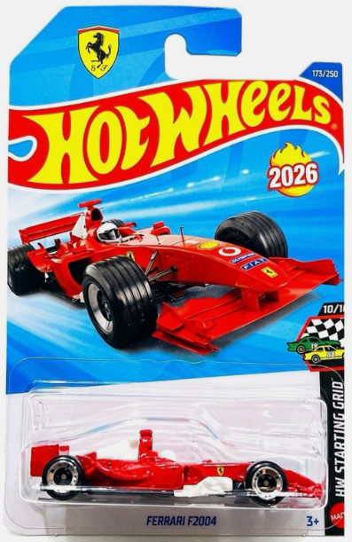 Hot Wheels 2026 #173/250, Ferrari F2004, red