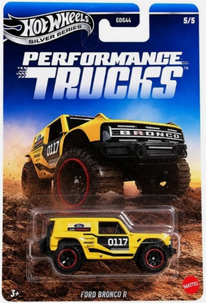 Hot Wheels 2026 Silver Series Performance Trucks 5/5, Ford Bronco R, yellow