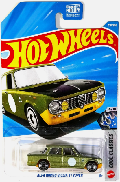 Hot Wheels 2026 #218/250, Alfa Romeo Giulia TI Super, metalflake olive
