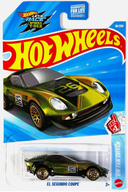 Hot Wheels 2026 #096/250, El Segundo Coupe, metalflake dark green
