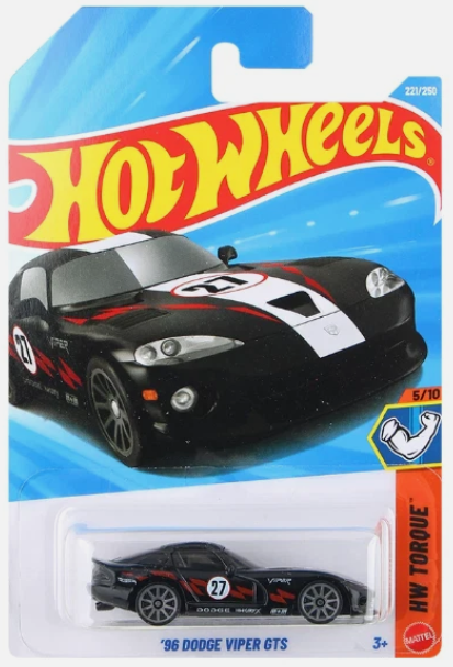 Hot Wheels 2026 #221/250, '96 Dodge Viper GTS, black