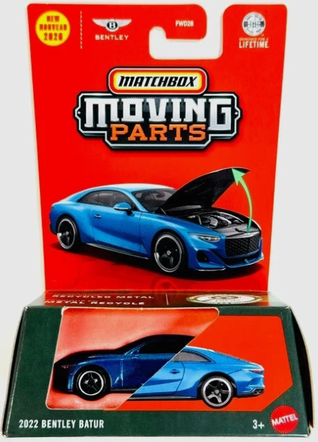 Matchbox 2026 Moving Parts, 2022 Bentley Batur, blue