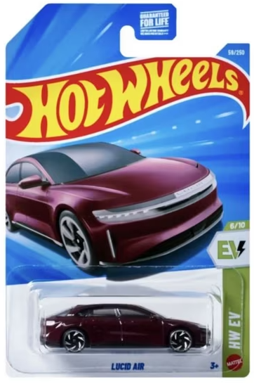 Hot Wheels 2026 #059/250, Lucid Air, metalflake zenith red