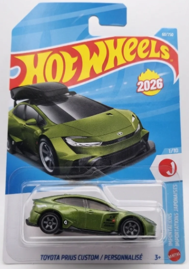 Hot Wheels 2026 #060/250 Toyota Prius Custom, army green (no roof box variant)