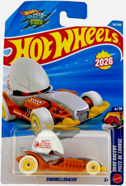 Hot Wheels 2026 #103/250, Eggshelleracer, zamac/orange body