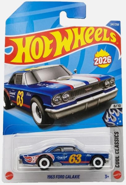 Hot Wheels 2026 #241/250, 1963 Ford Galaxie, blue
