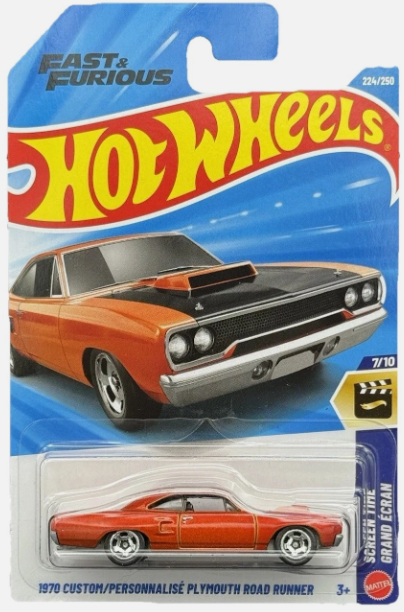 Hot Wheels 2026 #224/250, 1970 Custom Plymouth Road Runner, burnt orange