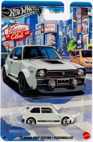 Hot Wheels 2026 Silver Series Vintage Racing Club National Icons 4/5, '73 Honda Civic Custom, white