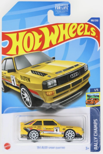 Hot Wheels 2022 #180/250, '84 Audi Sport quattro, yellow