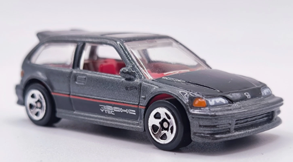 Hot Wheels 2022 Honda Civic 1/5, '90 Honda Civic EF, NEW/LOOSE, metalflake slate grey