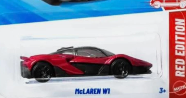 Hot Wheels 2025 #142/250 McLaren W1, RED EDITION, NEW/LOOSE, dark red