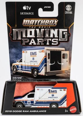 Matchbox 2026 Moving Parts, 2019 Ram Ambulance, white