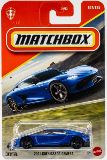 Matchbox 2026 #107/125, 2021 Koenigsegg Gemera, blue
