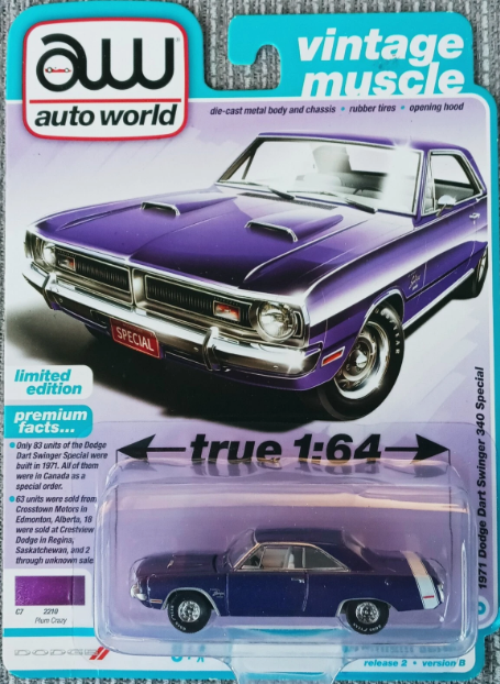 Auto World Vintage Muscle, 1971 Plymouth Fury III, purple
