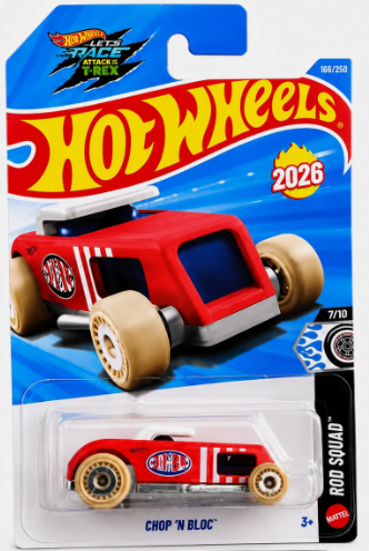 Hot Wheels 2026 #182/250, Chop 'N Bloc, red