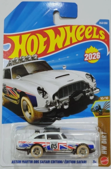Hot Wheels 2026 #243/250, Aston Martin DB5 Safari Edition, white