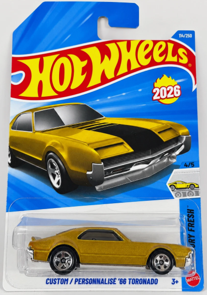Hot Wheels 2026 #114/250, Custom '66 Toronado, gold