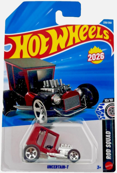 Hot Wheels 2026 #230/250, Uncertain-T, metalflake burgundy