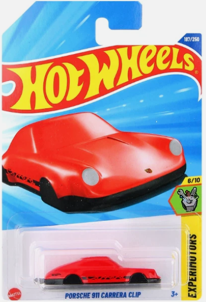 Hot Wheels 2025 #187/250, Porsche 911 Carrera Clip, red