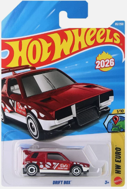 Hot Wheels 2026 #065/250. Drift Box, red