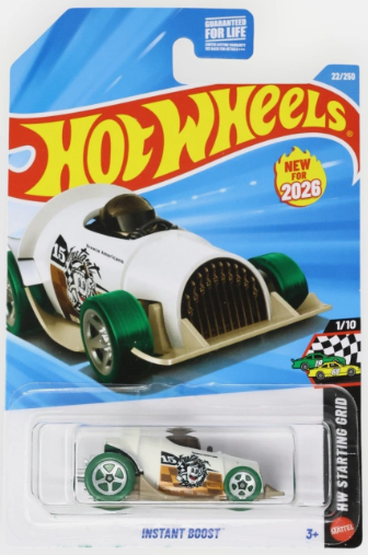 Hot Wheels 2026 #022/250, Instant Boost, white