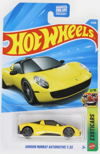 Hot Wheels 2026 #003/250, Gordon Murray Automotive T.33, yellow