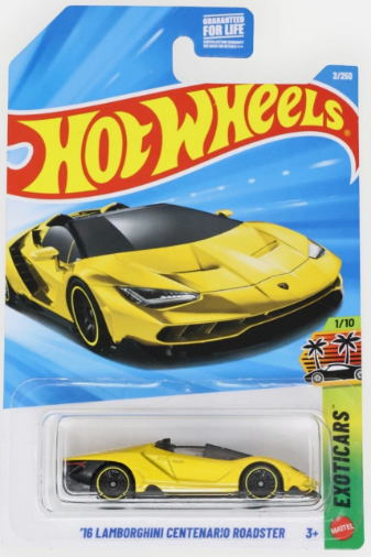 Hot Wheels 2026 #002/250, '16 Lamborghini Centenario Roadster, yellow