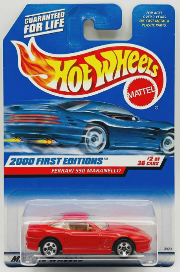 Hot Wheels 2000 First Editions #2/36 Ferrari 550 Maranello, red