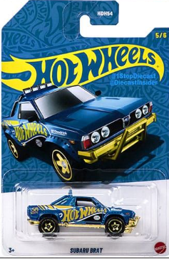 Hot Wheels 2026 58th Anniversary Mix 1 5/6, Subaru BRAT, blue and gold