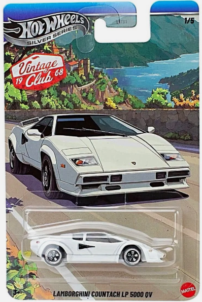 Hot Wheels 2026 Silver Series Vintage Racing Club National Icons 1/5, Lamborghini Countack LP 5000 QV, white