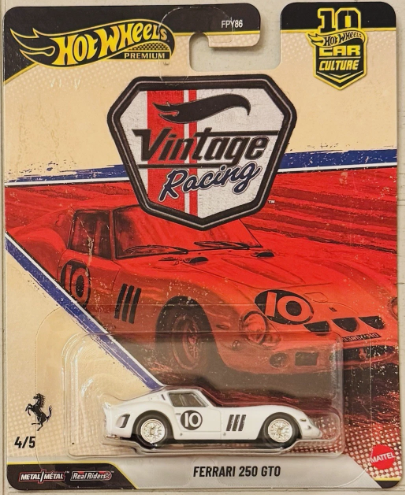 Hot Wheels 2026 Premium Vintage Racing 4/5, Ferrari 250 GTO, white