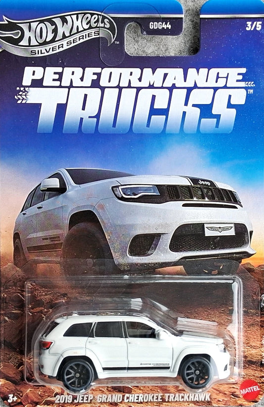 Hot Wheels 2026 Silver Series Performance Trucks 3/5, 2019 Jeep Grand Cherokee Trackhawk, bright white