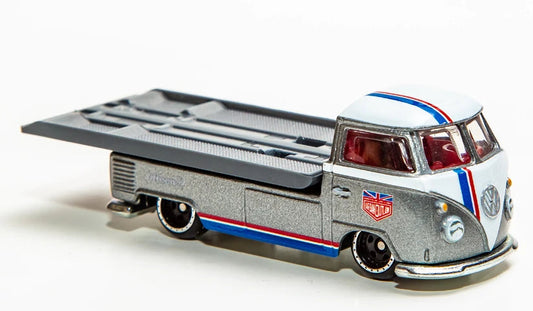 Hot Wheels Premium 2018 Volkswagen Transporter T1 Pickup from Team Transport #1 (hauler only), NEW/LOOSE, silver