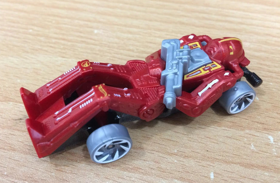 Hot Wheels 2018 HW Robots 4/5, Zombot, PREOWNED/LOOSE, red