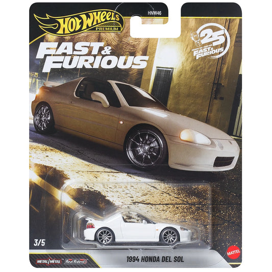 Hot Wheels 2026 Fast & Furious 25th Anniversary 3/5, 1994 Honda Del Sol, white